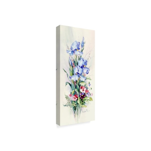 Barbara Mock 'Iris And Pansy Panel' Canvas Art,20x47